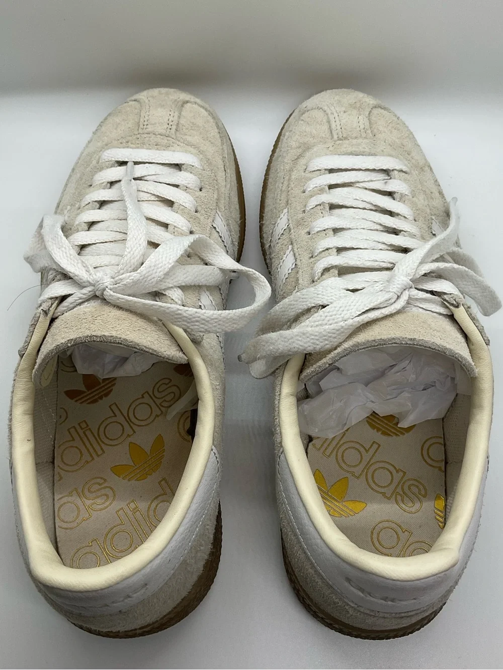 Adidas HANDBALL SPEZIAL SHOES Sneakers Cream Suede Gum Sole Mens 5.5 / W 6.5